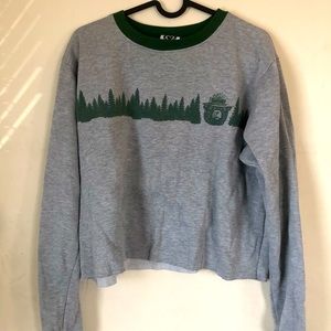 Smokey the bear cropped sweater